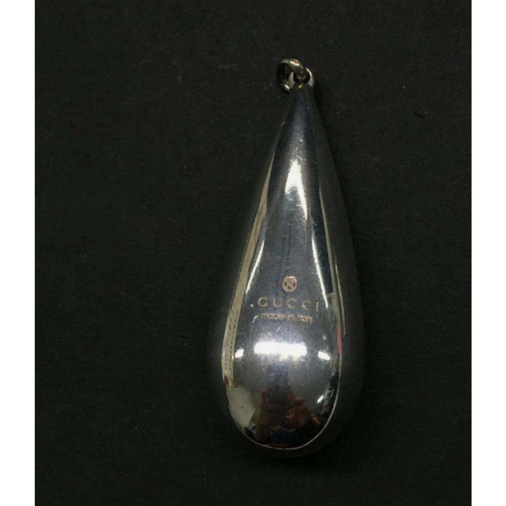 Authentic GUCCI Silver Teardrop Charm for Necklace / Pendant 2" Big!